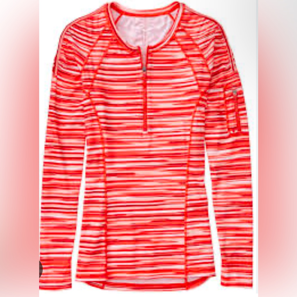 Athleta Printed Pacifica Upf Shirt In Saffron Red Size Large Tall